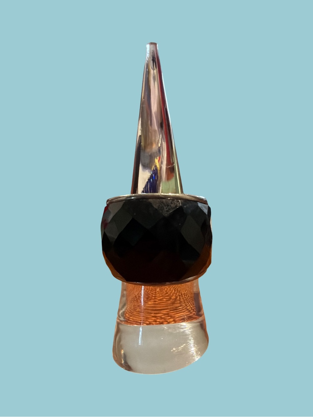 Faceted Black Home Art Accent Sculpture by